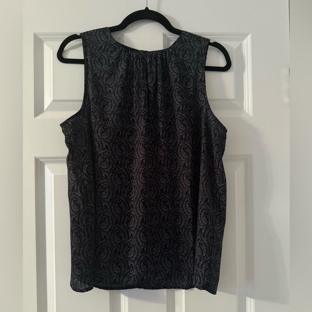 Banana Republic | Dark Blue Black Paisley Print Sleeveless Top Blouse | Size M